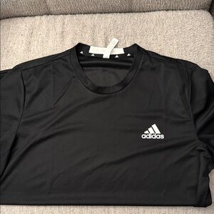adidas Black Athletic Tee with White Logo